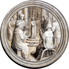 Roundel of Christ among the Doctors, Isenbrant, Church of Our Lady, Bruges.