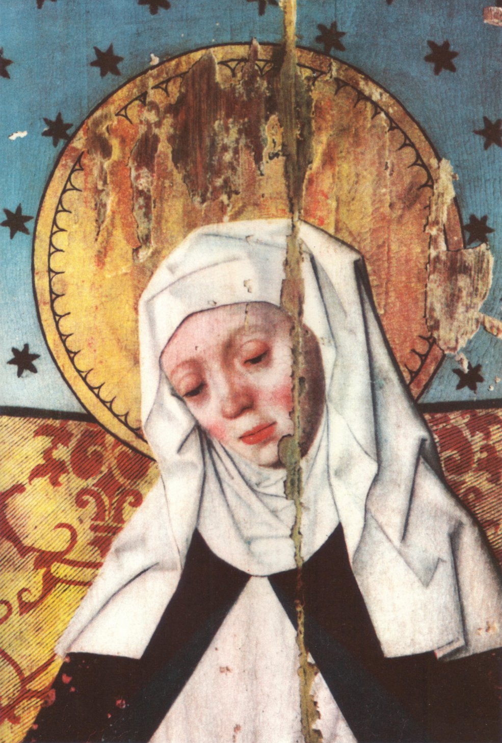 St. Bridget of Sweden, a painted altarpiece panel by Hermann Rode, 1480s.
